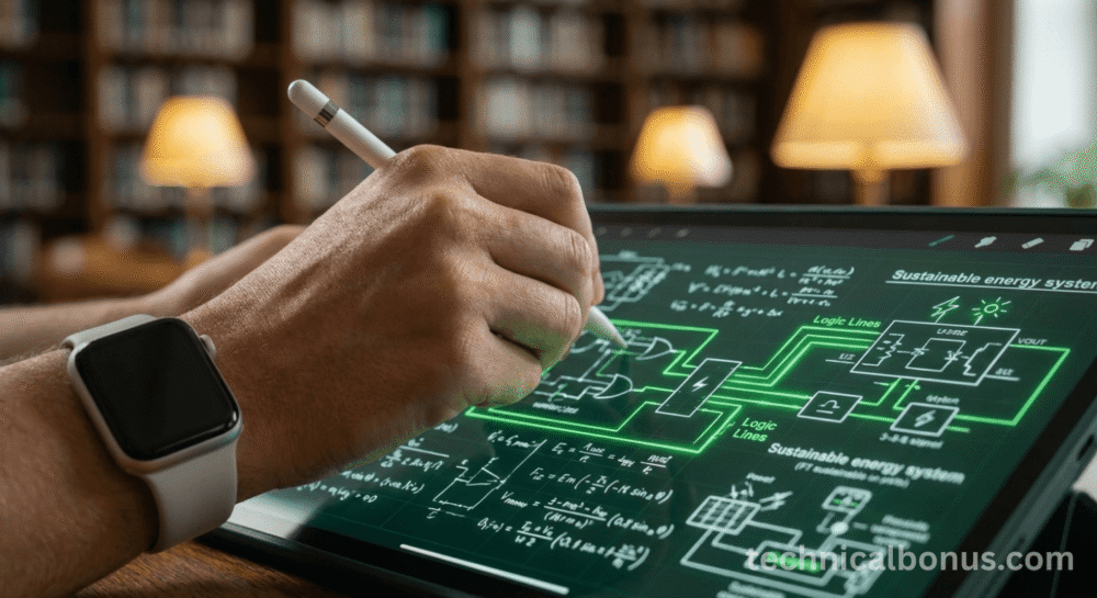 Interactive AI tutor solving complex technical problems on a 2027 laptop – technicalbonus.com