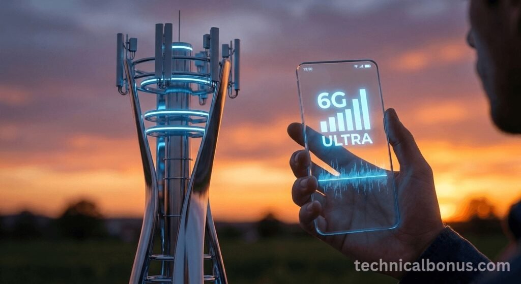 6G network tower and futuristic smartphone in India – technicalbonus.com