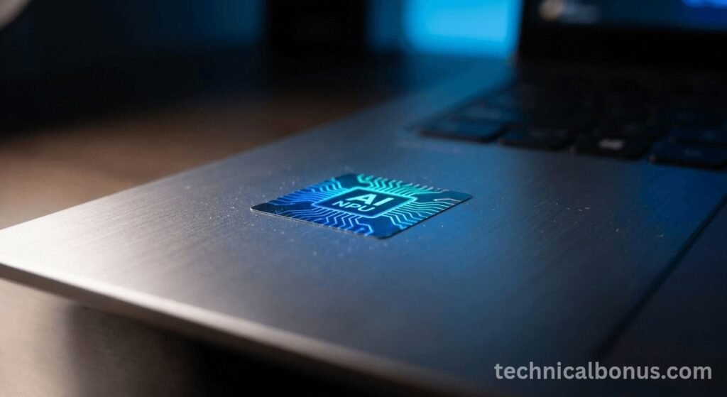 Dedicated AI NPU badge on a modern budget laptop – technicalbonus.com