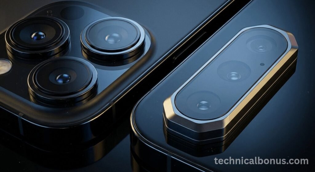 Comparison of iPhone 18 Pro triple camera design and Google Pixel 11 Pro Fold pill-shaped camera module – technicalbonus.com