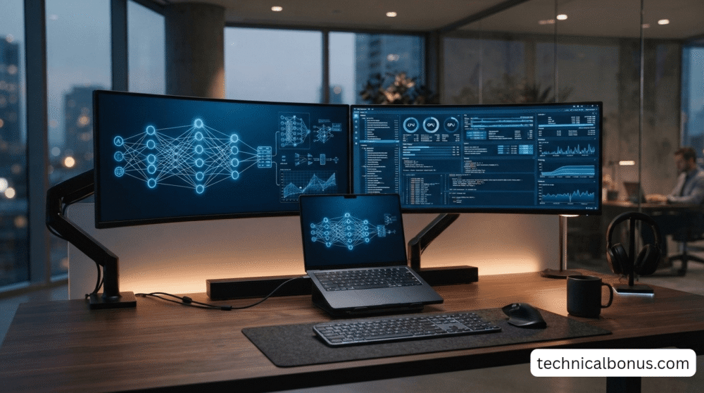 Professional technical workstation featuring the best AI PC features 2026 – technicalbonus.com