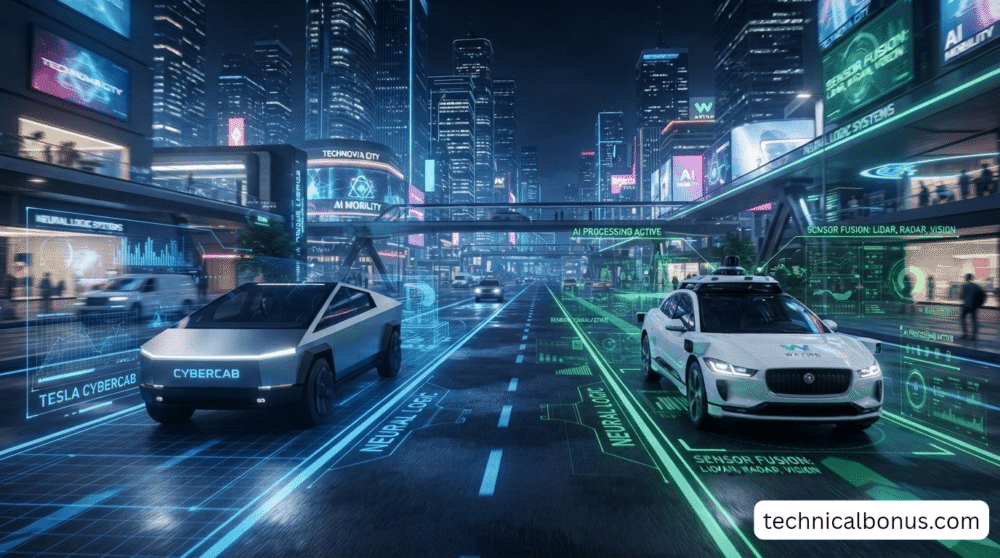 Tesla Cybercab vs Waymo AI Autonomous Logic