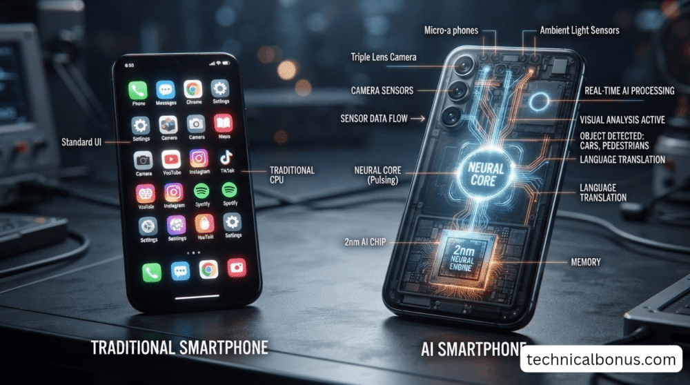 AI Smartphone vs Traditional Smartphone Neural Logic Comparison