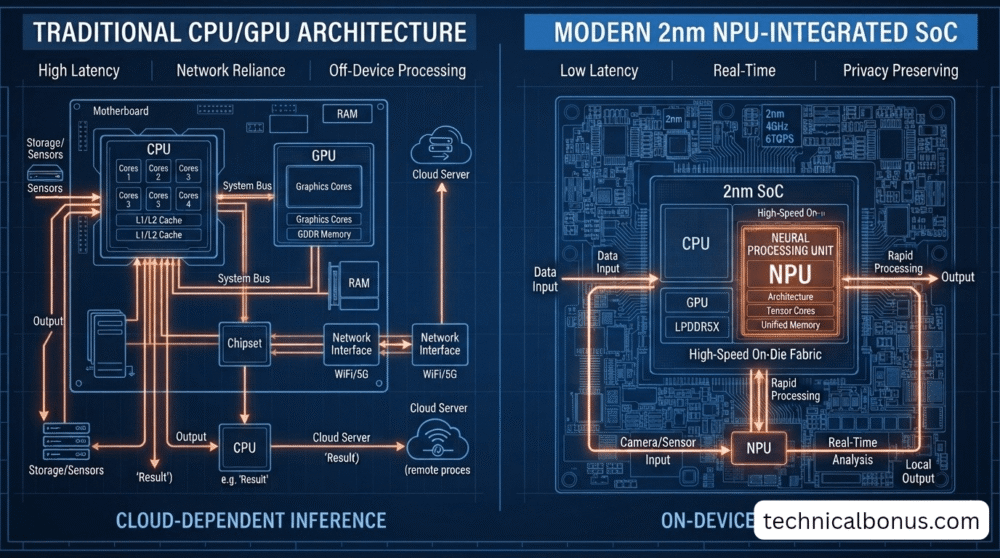 AI Smartphone vs Traditional Smartphone NPU Architecture Logic