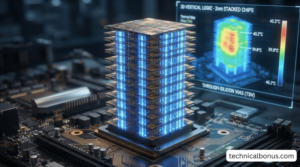 3D-IC Stacking Logic and Vertical Chip Architecture