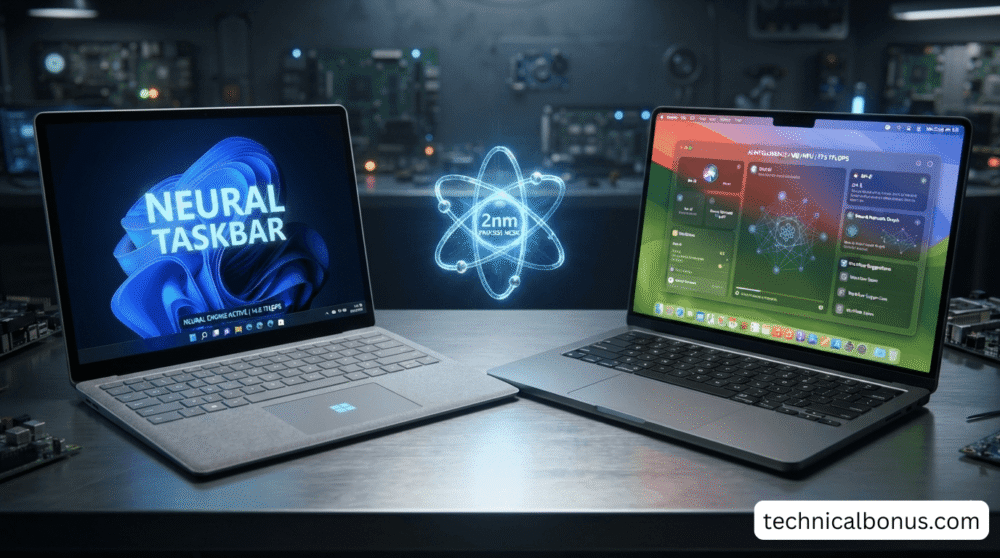 Surface Laptop 8 vs MacBook Air M5 AI Architecture Comparison