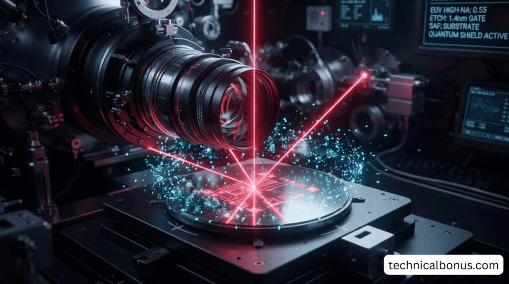 1.4nm vs 2nm GAA High-NA EUV lithography lens and atomic-scale hardware logic.